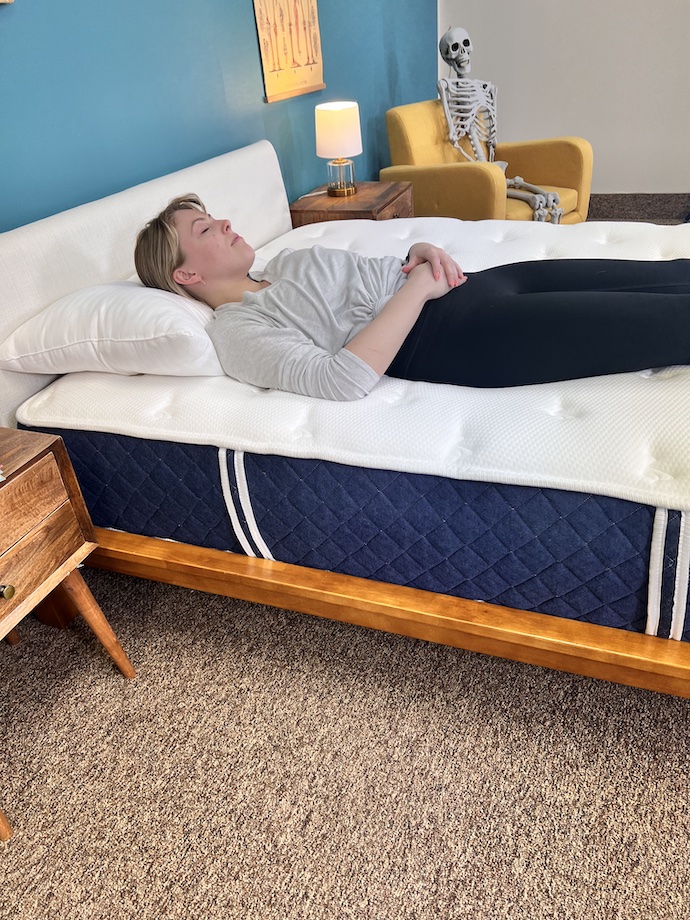 Brooklyn Bedding Signature Hybrid back sleeper testing